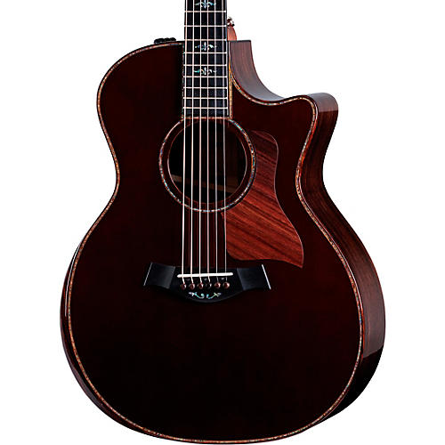 Taylor Custom Western Red Cedar-East Indian Rosewood Grand Auditorium Acoustic-Electric Guitar Brown Sugar Mocha - musicians--Friend