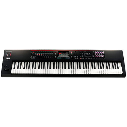 Roland FANTOM-08 Synthesizer With X-Stand, Sustain and Expression Pedal Plus Livewire Audio and MIDI Cables - musicians--Friend