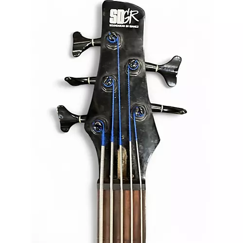 Used Ibanez SR405 5 String Black Electric Bass Guitar Black - musicians--Friend