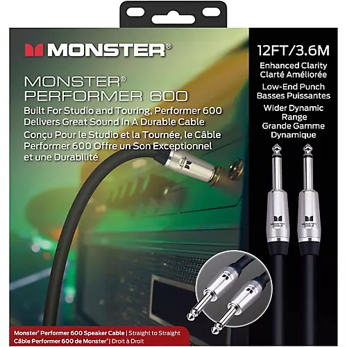 Monster Cable Prolink Performer 600 Speaker Cable 12 ft. Black - musicians--Friend