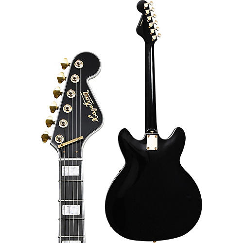 Hagstrom '67 Viking II Hollowbody Electric Guitar Standard Black Gloss - musicians--Friend