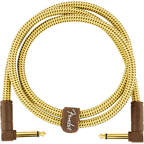 Fender Deluxe Series Angle to Angle Instrument Cable 3 ft. Black Tweed - musicians--Friend