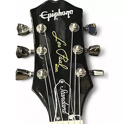 Used Epiphone Les Paul Standard Left Handed Black Electric Guitar Black - musicians--Friend
