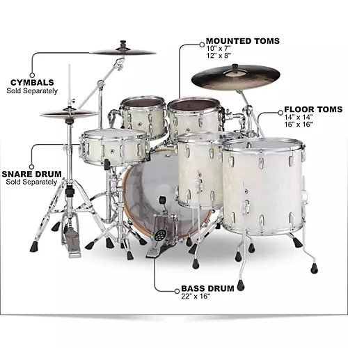 Pearl Session Studio Select Series 5-Piece Shell Pack Nicotine White Marine Pearl (Large) - musicians--Friend