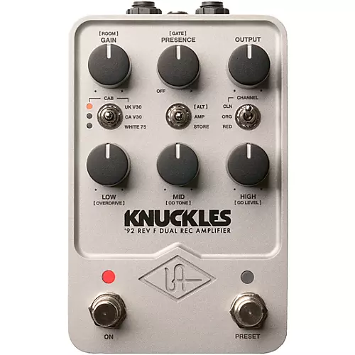 Universal Audio UAFX Knuckles '92 Rev F Dual Rec Amplifier Effects Pedal Silver - musicians--Friend