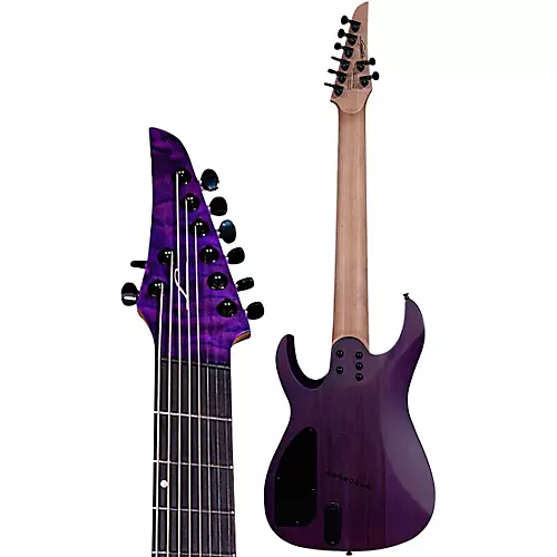 Legator Ninja 8 String Multi-Scale Super Shred Series Quilted Maple Electric Guitar Purple - musicians--Friend