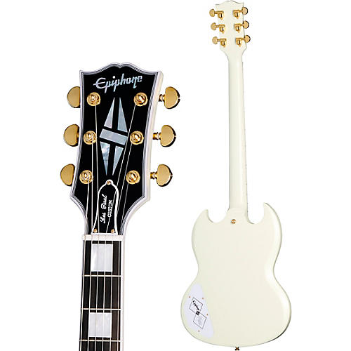 Epiphone Inspired by Gibson Custom 1963 Les Paul SG Custom With Maestro Vibrola Electric Guitar Classic White - musicians--Friend