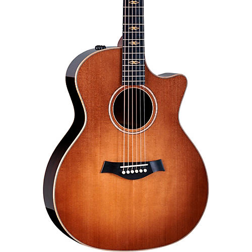 Taylor Custom Torrefied Sitka Spruce-East Indian Rosewood Grand Auditorium Acoustic-Electric Guitar Wild Honey Burst - musicians--Friend