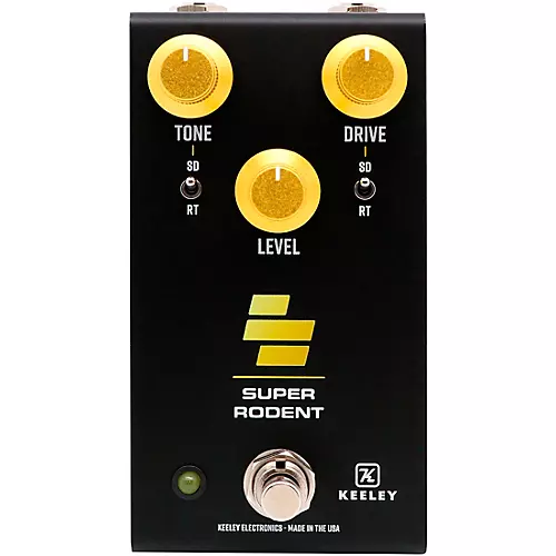 Keeley Super Rodent Overdrive & Distortion Effects Pedal Black/Yellow - musicians--Friend