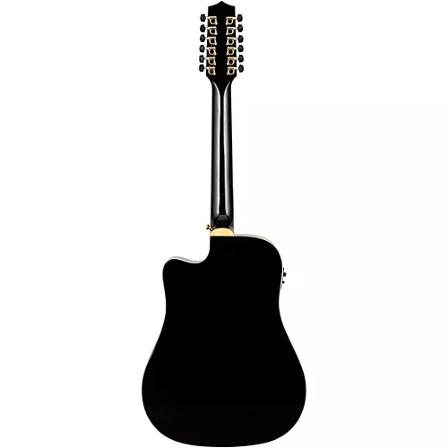 H. Jimenez LGD1 Spruce Top 12-String Acoustic-Electric Guitar Black - musicians--Friend