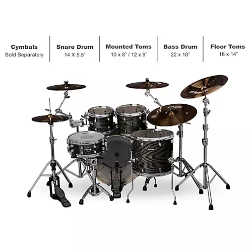 Ddrum Dominion Birch 5-Piece Shell Pack With Ash Veneer Red Burst - musicians--Friend
