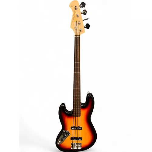 Used Harley Benton DELUXE SERIES JAZZ BASS LEFTY Sunburst Electric Bass Guitar Sunburst - musicians--Friend