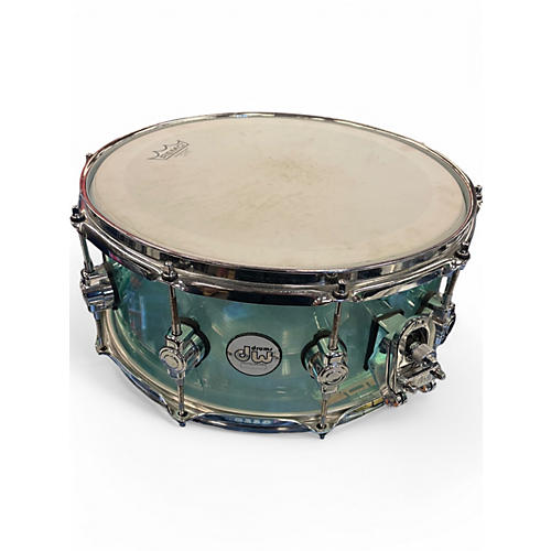 Used DW 14X6.5 Design Series Acrylic Snare SEA GLASS Drum SEA GLASS 213 - musicians--Friend