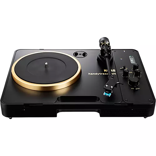 KORG handytraxx 1bit High-Resolution Portable Record Player with NuTube Black/Gold - musicians--Friend