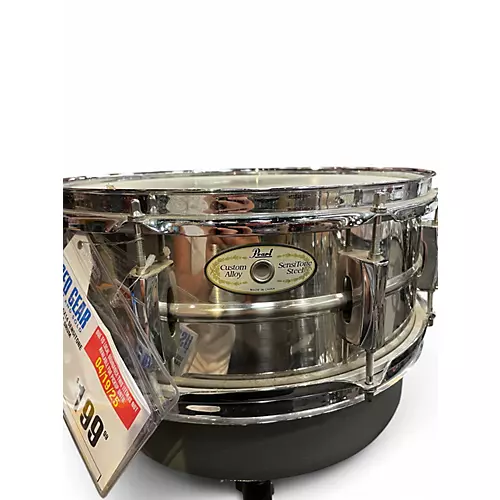 Used Pearl 5X14 Sensitone Snare Chrome Drum Chrome 8 - musicians--Friend