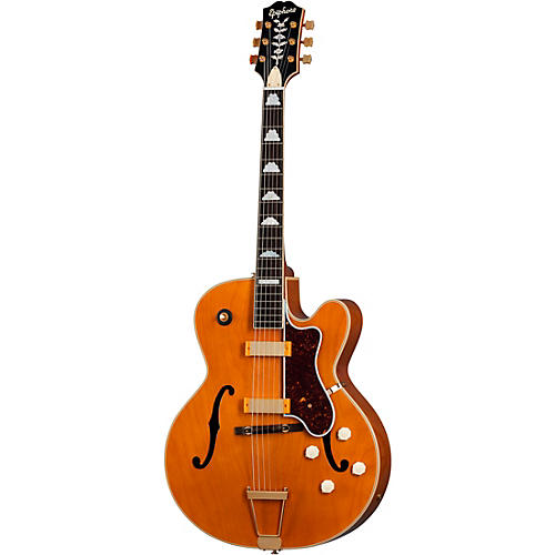 Epiphone 150th Anniversary Zephyr DeLuxe Regent Hollowbody Electric Guitar Aged Antique Natural - musicians--Friend