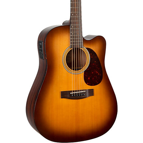 Mitchell T311CE Solid Spruce Top Dreadnought Mahogany Acoustic-Electric Guitar Edge Burst - musicians--Friend