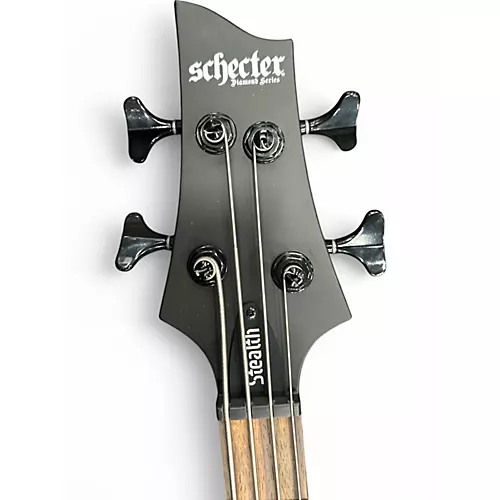 Used Schecter Guitar Research Stiletto Stealth-4  Black Electric Bass Guitar Black - musicians--Friend