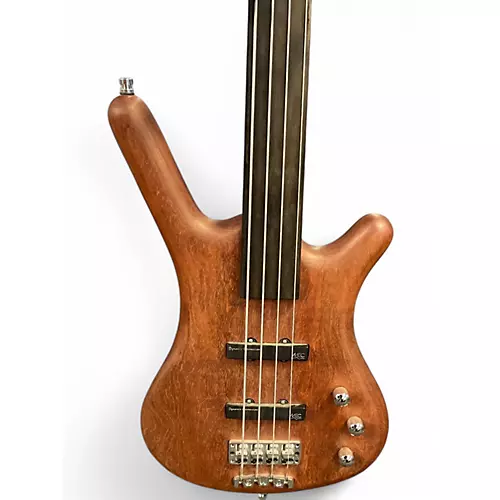 Used 2008 Warwick Standard Corvette 4 String Fretless Natural Electric Bass Guitar Natural - musicians--Friend