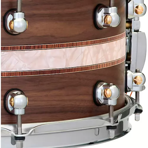 Pearl Music City Custom Solid Shell Snare Walnut with Kingwood Royal Inlay 14 x 6.5 in. - musicians--Friend