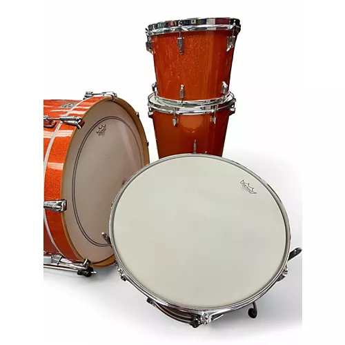 Used TAMA 4 Piece superstar classic orange sparkle Drum Kit orange sparkle - musicians--Friend