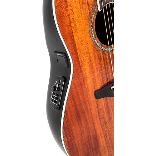 Ovation CS24P Celebrity Series Traditional Plus Mid-Depth Acoustic-Electric Guitar Nutmeg Burled Maple - musicians--Friend