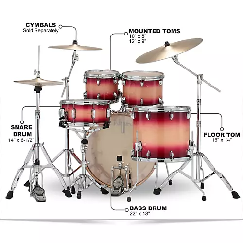 Open-Box TAMA Superstar Classic Custom 5-Piece Shell Pack Condition 1 - Mint Ruby Natural Burst - musicians--Friend