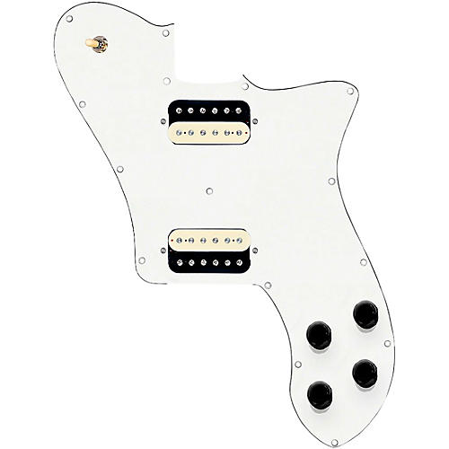 920D Custom Loaded Pickguard for '72 Deluxe Telecaster With Uncovered Roughnecks Humbuckers White - musicians--Friend
