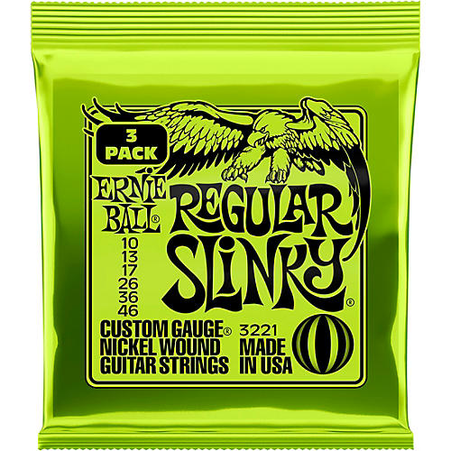 Ernie Ball 3221 Nickel Regular Slinky Electric Guitar Strings 3-Pack - musicians--Friend
