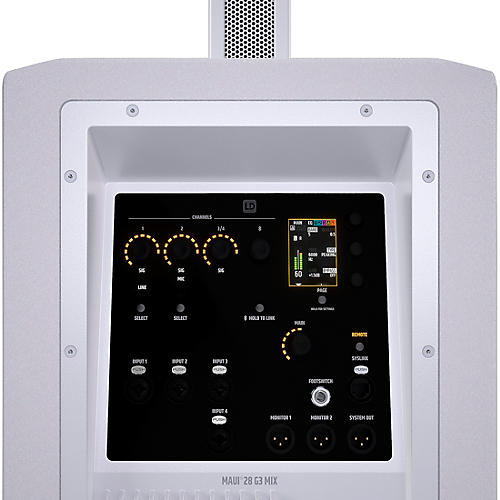 LD Systems LD Systems MAUI 28 G3 MIX W Portable Cardioid Column PA System With Digital Mixer, White - musicians--Friend