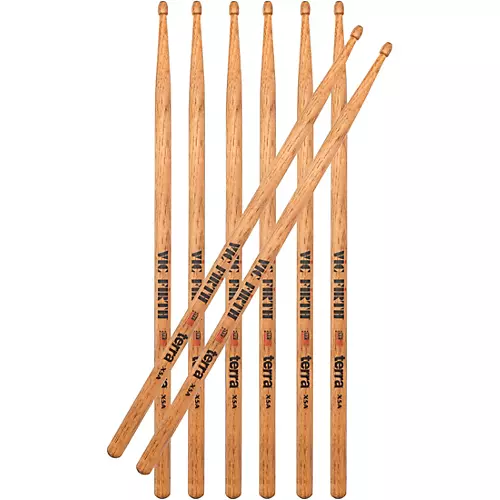 Vic Firth American Classic Terra Series Drum Sticks Value 4-Pack X5B Wood - musicians--Friend