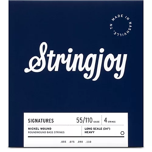 Stringjoy Signatures 4 String Long Scale Nickel Wound Bass Guitar Strings 55 - 110 - musicians--Friend