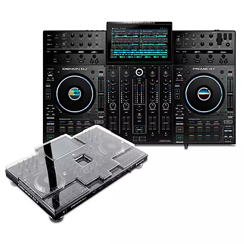 Denon DJ PRIME 4+ and Decksaver Cover Bundle - musicians--Friend