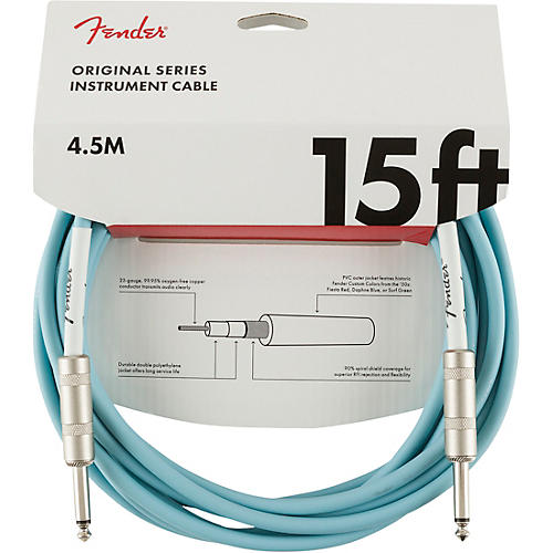 Fender Original Series Straight to Straight Instrument Cable 15 ft. Surf Green - musicians--Friend