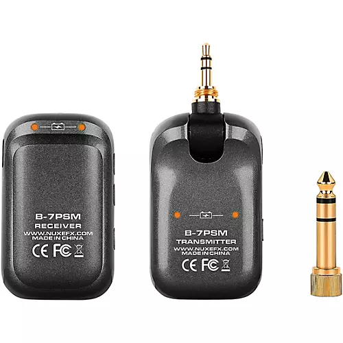 NUX B-7PSM 5.8 GHz Wireless in-Ear Monitoring System, Charging Case Included, Stereo Audio transmitter Black - musicians--Friend