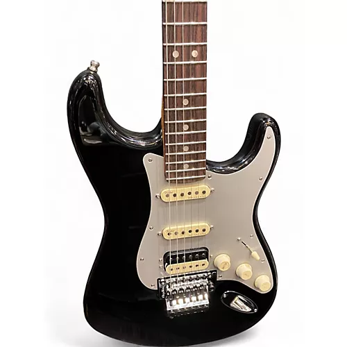 Used Fender American Ultra Luxe Stratocaster Black Sparkle Solid Body Electric Guitar Black Sparkle - musicians--Friend