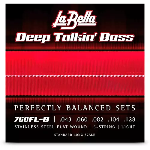LaBella Deep Talkin' Bass Stainless Steel Flat Wound 5-String Bass Strings - musicians--Friend