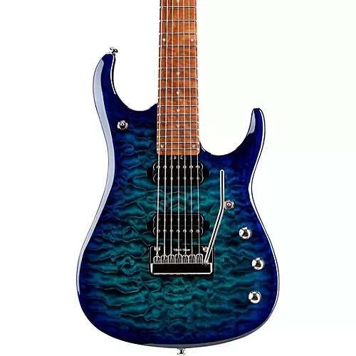 Ernie Ball Music Man JP15 Roasted Quilt Maple Top 7-String Electric Guitar Cerulean Paradise - musicians--Friend