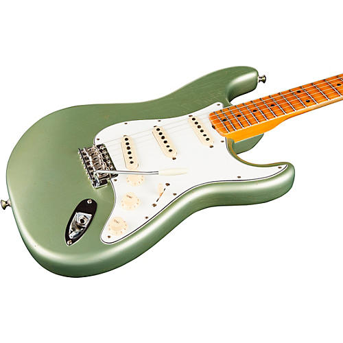 Fender Custom Shop Postmodern Stratocaster Journeyman Relic Electric Guitar With Closet Classic Hardware & Maple Fingerboard Faded Aged Sage Green Metallic - musicians--Friend