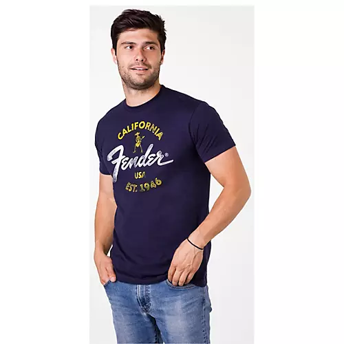 Fender Baja Blue T-Shirt X Large Blue - musicians--Friend