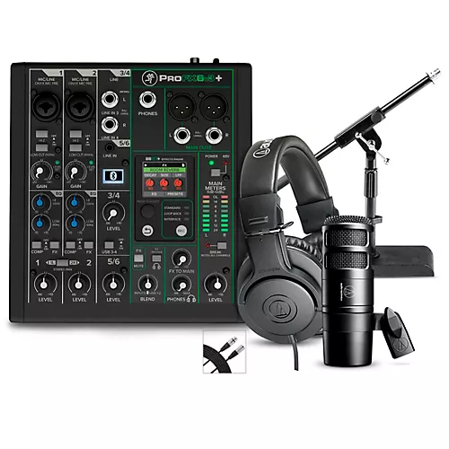 Mackie ProFX6v3+ Content Creator Bundle With AT2040 Microphone and ATH-M20X Headphones - musicians--Friend