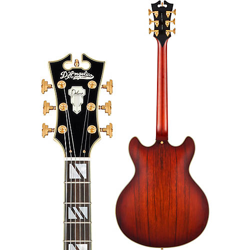 D'Angelico Deluxe DC Semi-Hollow Electric Guitar Satin Trans Wine - musicians--Friend