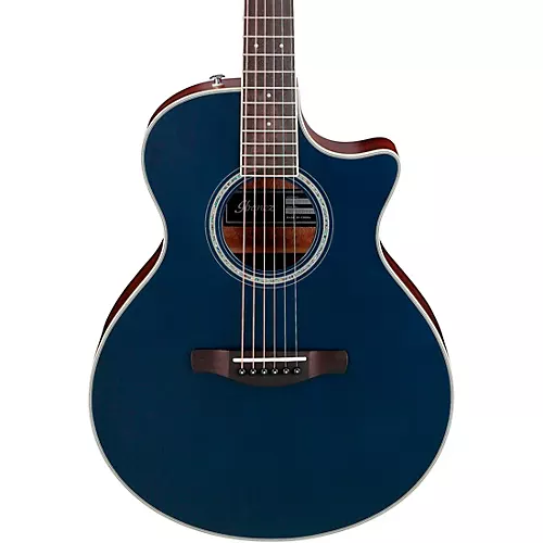 Ibanez AE200JR Mini Auditorium Acoustic-Electric Guitar Dark Tide Blue Flat - musicians--Friend