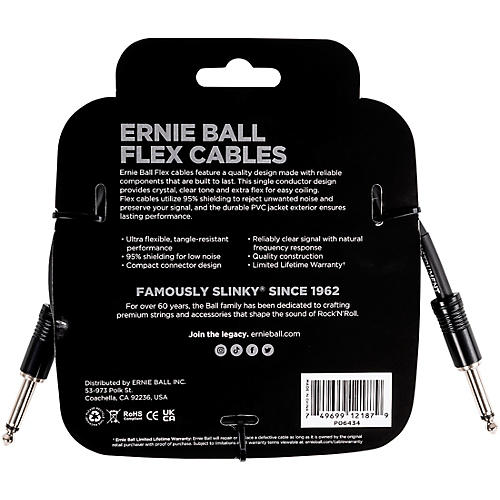 Ernie Ball Flex Instrument Cable Straight/Straight 20 ft. Black - musicians--Friend
