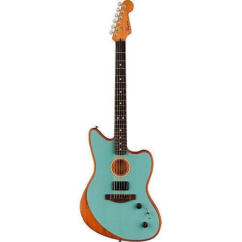Fender Acoustasonic Player Jazzmaster Sitka Spruce-Mahogany Acoustic-Electric Guitar Ice Blue - musicians--Friend