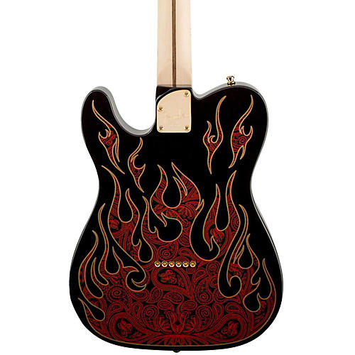 Fender Artist Series James Burton Telecaster Electric Guitar Blue Paisley Flames - musicians--Friend