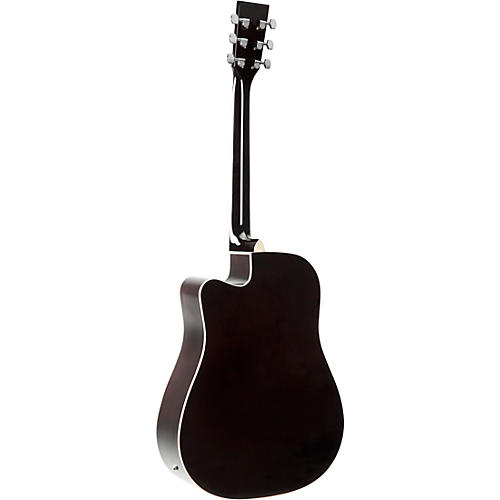 Rogue RA-110D-CE Dreadnought Cutaway Acoustic-Electric Guitar Black - musicians--Friend