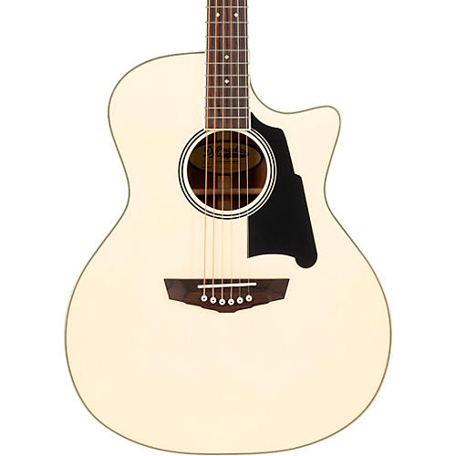 D'Angelico Premier Gramercy Grand Auditorium Acoustic-Electric Guitar Gloss White Wash - musicians--Friend