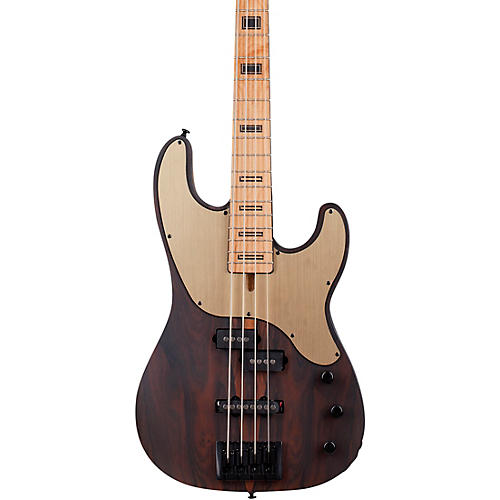 Schecter Guitar Research Model T Exotic Ziricote 4 Electric Bass Natural Satin - musicians--Friend