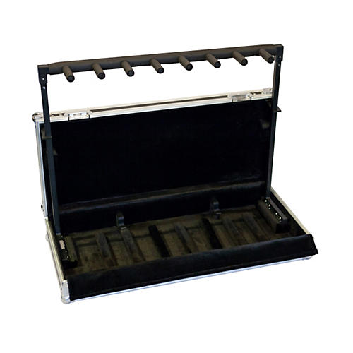 Road Runner 7-Guitar Stand Flight Case Black - musicians--Friend